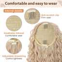 Flufymooz Ponytail Extension, 26 Inch Bohemian Style Drawstring Hair Extensions for Women, Long Curly Wavy Synthetic Hairpiece Women (26 Honey Blonde with Highlights)