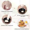 Layhit 9 Pieces Griddle Breakfast Kit, Including Precise Portion Control Pancake Batter Dispenser with Handle, Iron Cast Burger Presses, 6 Pcs Egg Rings, Basting Brush for Cooking Accessories Set