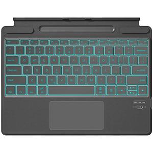 Qulose Surface Pro 9 Keyboard, Backlight Detachable Bluetooth Keyboard for 13 inch Surface Pro 8/X, with Trackpad/Pen Holder - Grey