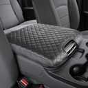 JOYTUTUS Center Console Cover Compatible with 2013-2018 Ram 1500 & 2013-2024 Ram 2500/3500/1500 Classic Model Jump Seat Console, Leather Arm Rest Armrest Cover for Car, Middle Console Cover Lid (Black)