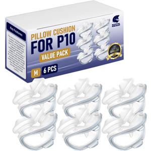 AirFit P10 Nasal Pillow Cushions  Soft Silicone CPAP Mask Nose Pillow Replacement with Tube Frame Assembly for Light Weight Ultra-Comfort, Secure Seal & Uninterrupted Sleep - Medium 6 Pack