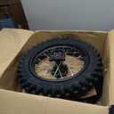 RUIQIMOTO 2.50-14 60/100-14 Front 3.00-12 80/100-12 Rear Rim Wheel Tires With 12-15mm Bearing for 50cc 90cc 110cc 125cc SSR125 TTR110 PW80 CRF70 KLX110 Apollo TaoTao DB14 Coolster Pit Bike Motorcycle