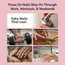 Glamnetic Press On Nails - Short Almond Fake Nails with Polka Dot French Tips & Ladybugs | Salon Quality Summer Nails | Lady Luck | 15 Sizes - 30 Nail Kit with Glue