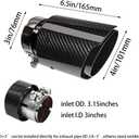 Carbon Fiber 3-Inch Inlet 4-Inch Outlet Car Exhaust Tips Fit for 76 mm 3 Inch Exhaust Pipe Tailpipe Tail Need Exhaust Port Height>5 Inch Widht>5 Inch