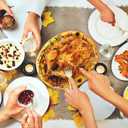 Homlouue 12x10 Oval Fall Paper Plates, 50PCS Fall Leaves Pumpkins Plate, Heavy Duty Thanksgiving Plates, Large Thanksgiving Paper Plate Disposable for Autumn Theme Party Decoration Serve 50 Guests