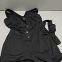 Acelitt Womens Casual Summer Crewneck Ruffle Sleeveless Rompers, XS, Black