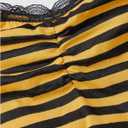 SOLY HUX Women's Y2k Tank Tops Striped Lace Trim Cami Tops Summer V Neck Fitted Camisole Shirts (Yellow, S)