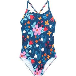 Girls One Piece Swimsuits Summer UPF 50+ Quick Dry Beach Bathing Suit Cross Shoulder Strap Swimwear 140