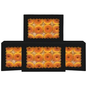 qiqee Auto-pop Up Black Cookie Box with Window 24Pcs 14x10x2.5 inch Pastry Macaron Bakery Box for Packaging