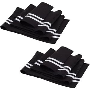BENECREAT 2Pcs Elastic Fiber Ribbing Fabric, Black Stripes Pattern Knitted Waistband Knit Ribs Welts, Cuffs, Neck Bands for Trimming and Edging Garments, 5.5x37.5inch, 2mm Thick