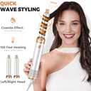 6 in ONE Blow Dryer Brush, Curling Wand Hair Styling Tools Set, Ionic Hot Air Hair Dryer, Massage Oval Hair Dryer, Left&Right Hair Curlers 100-120V (White)