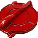 Hemoton Dough Presser Aluminum Tortilla Press for Corn and Flour Dough 18.89 Inch Round Shape Tortilla Maker for Tacos Empanadas and Mini Pies Kitchen Tool (44X20CM, Red)