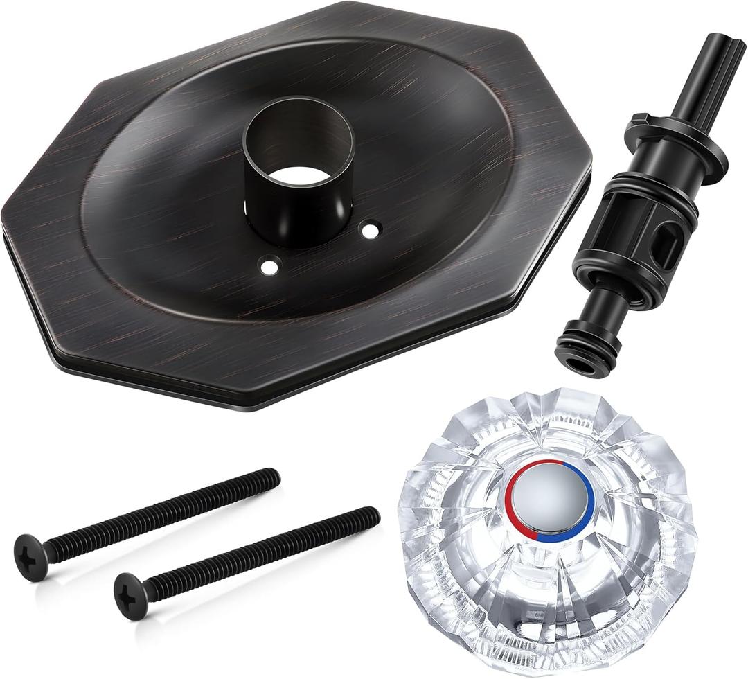 Dreyoo Compatible with Price/Pfister Avante Trim Kit, Applied for Tub and Shower Faucet, Push Pull Shower Valve Parts with Cartridge, Escutcheon, Screws, Sleeve, Handle and Gasket(Oil Rubbed Bronze)