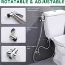 Handheld Bidet Sprayer with 2 Replacement Filters for Toilet, Muslim Shower for Feminine Wash & Cloth Diaper Washer, Stainless Steel Adjustable Water Pressure with Bidet 4ft Hose Set, Brushed Nickel
