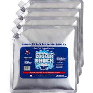 Cooler Shock Reusable Ice Packs for Cooler - Long Lasting Cold Freezer Packs for Coolers and Lunch Boxes - Cooler Ice Packs for Camping Gear, Fishing, Road Trips, Beach Must Haves, Pack of 1 