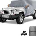 NEVERLAND Cab Cover for 1987-2026 Jeep Wrangler JK JL TJ YJ CJ 2 Door, Waterproof Jeep Wrangler Half Covers 2 Door with Trunk Zipper All Weather Sun Rain Snow UV Protection (gray)