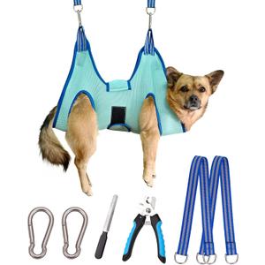Dog Pet Grooming Hammock,S Dog Hanging Harness for Nail Clipping, Dog Trimming Cutting Hammock, Dog Sling Holder Helper for Small Dogs, Dog Grooming Restraint Bag with Wide Strap Sewed (Small 24 LB Max/Turquoise)