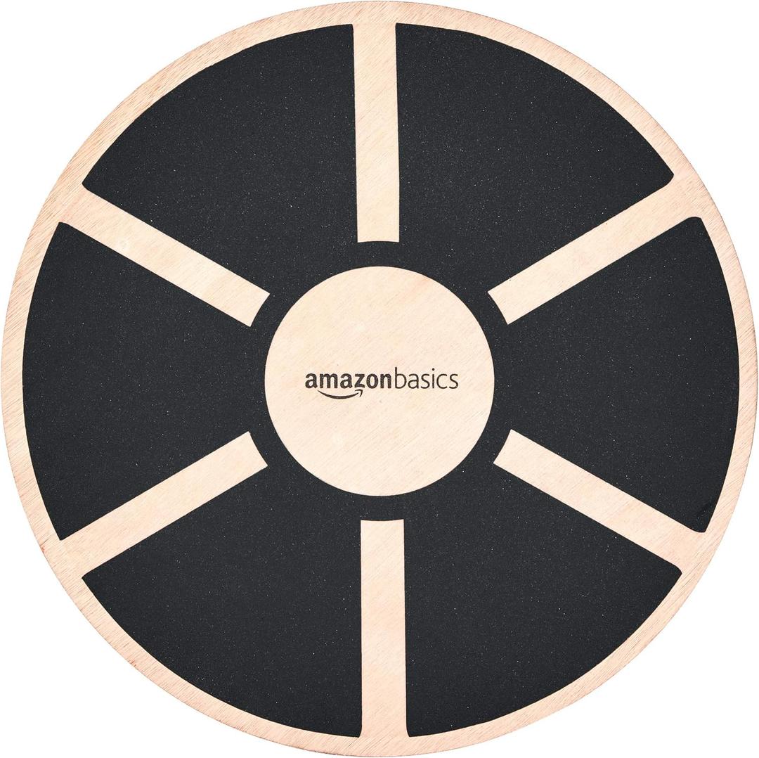Amazon Basics Wood Wobble Balance Trainer Board, 15.75 X 15.75 X 3.15 Inches