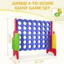 Peekabu Giant 4-in-A-Row Connect Game Outdoor, 3.5FT Jumbo 4-to-Score Yard Game for Kids & Adults, 42 Rings & Quick-Release Slider