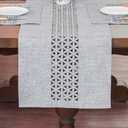 ARTABLE Rectangle Table Runner Fabric Farmhouse Gray Home Garden Table Runners with Well-Trimmed Edge for Picnics Indoor and Outdoor Dining Holiday Long Tables (Gray, 16 x 84 Inch)