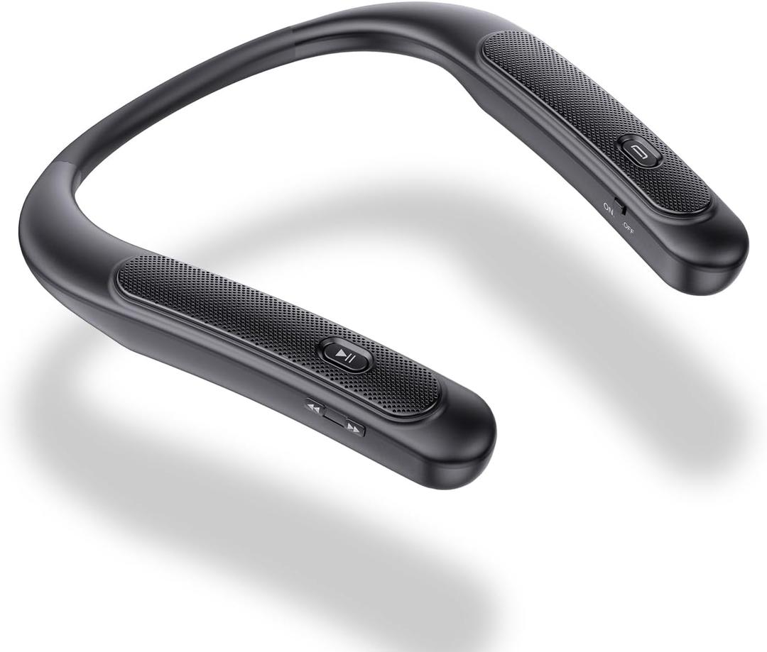 Gardway Neckband Bluetooth Speaker, Wireless Wearable Speaker w/lightest 78g Weight, Hands-Free Calling, 12 Hrs Playtime, Portable Speakers w/Built-in Mic for Home, Office and Outdoors