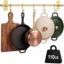 Wesiti Kitchen Rail with 5 Hooks, 21.75" Gold Wall Mounted Utensil