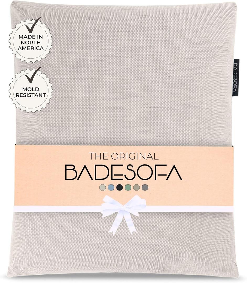 BADESOFA Luxury Bathtub Pillow L | Large Bath Pillow for Therapeutic Neck and Back Support Quick-Drying | Full Body Bath Tub Cushion | Luxury Spa Cushion in Ivory Pearl
