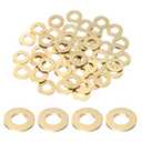 uxcell 50Pcs M8 Brass Flat Washer, 16mm ID x 8mm OD x 1.5mm Thickness Metal Sealing Washers, Metric Sealing Ring Gasket for Screws Bolts Nuts