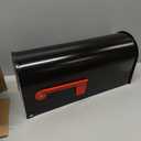 Black Metal Mailboxes for Outside Post Mount, Standard Mail Box, Galvanized Steel Heavy Duty Mailbox, Medium Capacity, 19 x 8.7 x 6.7 inches