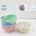 5 Pack Unbreakable Wheat Straw Bowls with Lid, 26 OZ Cereal Bowls for Kitchen, Dishwasher Safe Soup and Salad Bowls, Reusable microwave bowl for Ice Cream,Snack and Fruits, 6in