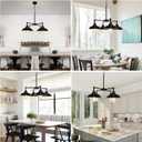 Kitchen Island Light Black Pendant Lighting Fixture 4 Lights, Modern Farmhouse Chandelier Industrial Metal Ceiling Hanging Lamp for Dining Room Hallway Pool Table