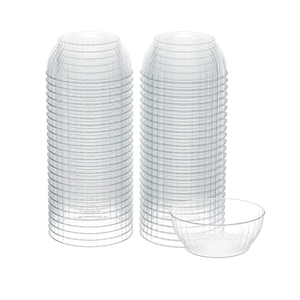 R-Kay 6 Oz Clear Plastic Small Bowls - 50 Pack Disposable Heavy Duty Dessert Bowls With Ice Cream and Salsa (6 OZ, 50 Count)