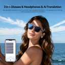 PAXA S7Ultra AI Smart Glasses with Photochromic Lenses & 144 Language Translation, Bluetooth 6.0 Polarized Sunglasses with Open Ear Speaker, UV400, Mic for Men & Women, Outdoor Travel Daily Use