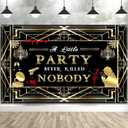 7X5ft Murder Mystery Party Photo Backdrop Photography Background, Black and Gold Crime Scene Detective Backdrops Photo Booth Prop Decorations Banner Balloons Wall Decor Tablecloth