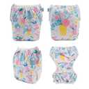 Babygoal Baby Girl and Boy Swim Diapers, Reusable Adjustable Washable One Size Fits 0-8M Baby Gifts and Swimming Lessons 3 Pack 3SD25, S