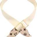 Adjustable Purse Strap with Beige Leather End - 1.5" Wide Handbags, Camera, Guitar, Phone & Crossbody Bag Replacement Shoulder Straps(Gold Hardware)