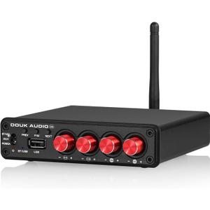 4 Channel Bluetooth Amplifier, 50W x 4 Audio Power Amp, Hi-Fi Home Stereo Speaker Receiver [Douk Audio M4]