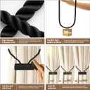 Hion Magnetic Curtain Tiebacks Black 6 Pack, Curtain Tiebacks Buckles Holdbacks Holders Hooks Clip for Home Bedroom Office Decorative Thick or Thin Curtain