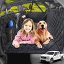 URPOWER 2026 Upgraded Back Seat Extender for Dogs - Large Hard Bottom Dog Car Seat Cover Holds 550lbs, Waterproof Dog Hammock Pet Bed with High-Density Foam Non-Slip Backseat Protector