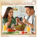LemonRoad Wooden Salad Bowls Set 12 inch Wavy Large Acacia Wood Serving Bowl with 2 Wooden Hands 2 Utensils Fork Spoon for Fruit, Salad, Cereal, Corn flake, Pasta, Food(Irregular Shaped)