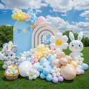 Babenest 7.2Ft Baby Blue Wedding Arch Cover, Spandex Fitted Backdrop for Photography, Round Top Chiara Stand for Party Ceremony Birthday Baby Shower Anniversary Decoration