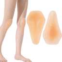 Silicone Knee Pads, Adhesive Knee Brace KneePad for Skiing Skating, Snowboarding, Ateboarding, Roller Skating, Rollerblading, Dancing, Unisex, Skin, L