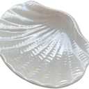 FORLONG Ceramic Ocean Seashell Soap Dish, for Bathroom,Tub and Kitchen Sink-White
