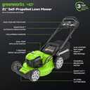Greenworks 40V 21" Brushless Cordless (Smart Pace / Self-Propelled) Lawn Mower (75+ Compatible Tools), (2) 4.0Ah Batteries and Charger Included