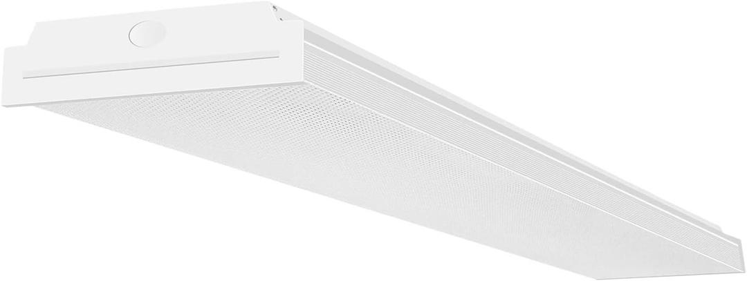 FAITHSAIL 4FT LED Wraparound Light 60W LED Office Lights, 7200lm, 4000K Neutral White, 4 Foot Flush Mount Wrap Shop Puff Ceiling Lighting Fixture for Garage Workshop, Light Replacement (1 Pack)