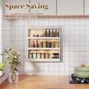 Nisorpa 3 Tier Spice Rack Wall Mount, Rustic Burnt Wood Wall Hanging Spice Rack Kitchen Spice Storage Shelf for Seasoning Jars or Condiment Bottles, 19.68 x 3.35 x 21.25 Inches