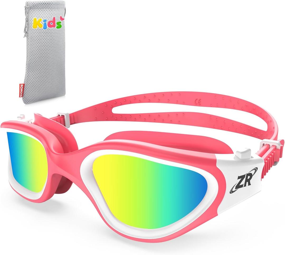 ZIONOR Kids Swim Goggles, G1 MINI UV Protection Anti-Fog Polarized Swimming Goggles for Age 6-14 (Pink)