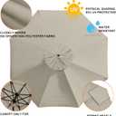 EliteShade USA 9ft Replacement Covers 8 Ribs Market Patio Umbrella Canopy Cover (CANOPY ONLY) (Beige)