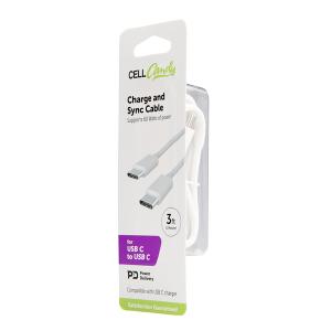 Cell Candy Fast Charge & Sync Cable Apple Fast Charge to USB C 3 FT White