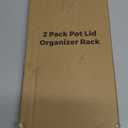 ORDORA 2 Pack Pot Lid Organizer Rack for Cabinet Door, 6-Tier Pot Lid Holders inside Cabinet, No Drilling Adhesive Wall Door Mounted Rustproof Pots and Pans Cover Organizers for Kitchen Storage, Black